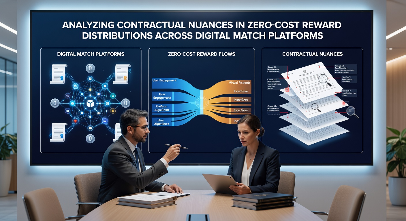 Digital interface showing reward distribution flow on a matching platform with contract terms overlay
