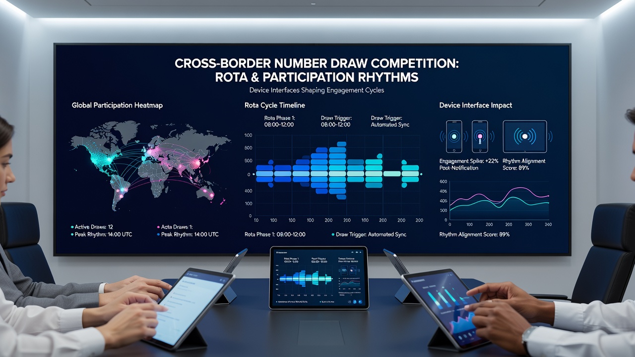 Global map overlay showing participation heat zones on number draw platforms with interface comparison charts