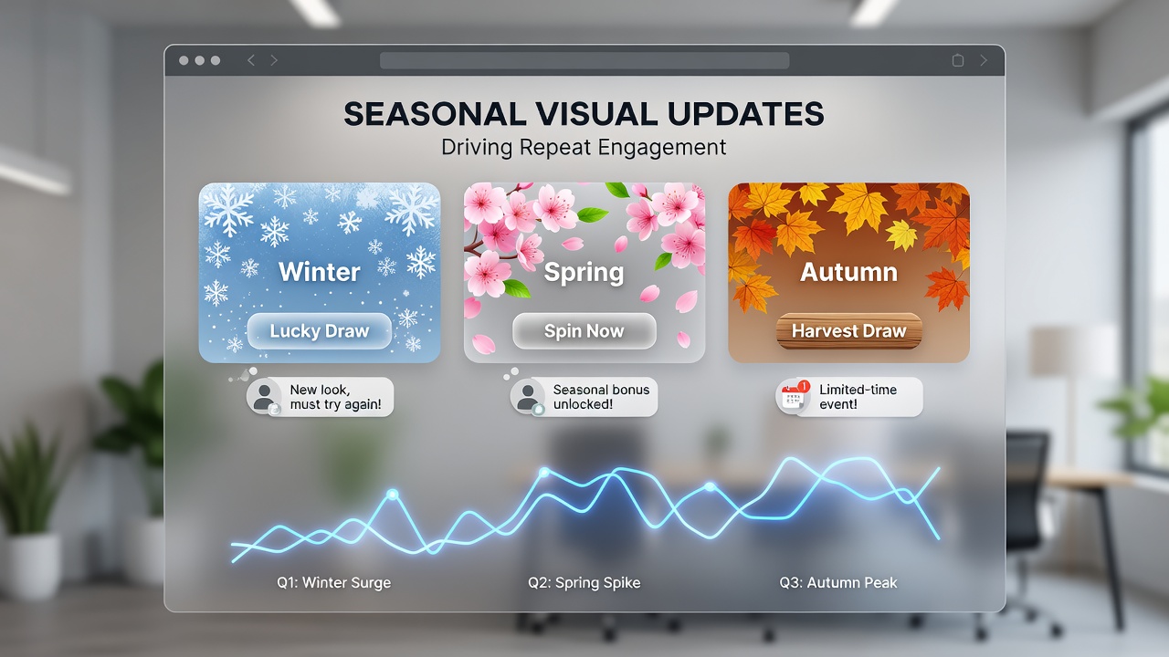 Split view of the same number draw platform in summer and winter visual themes side by side