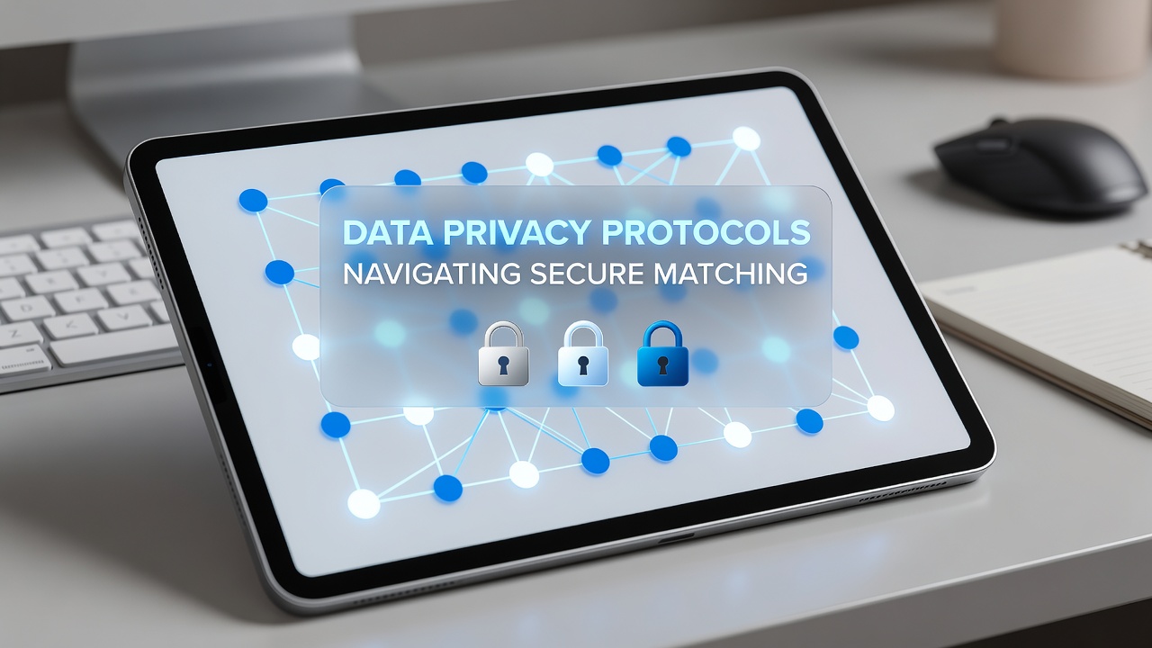 Illustration of secure data encryption layers protecting user profiles in number matching app interfaces