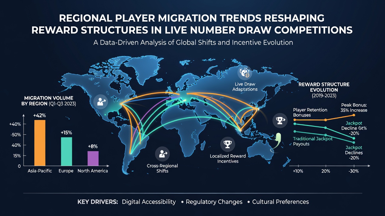Map illustrating reward structure adjustments across different geographic zones in live number draw events